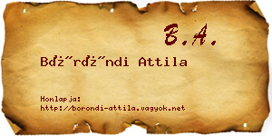 Böröndi Attila névjegykártya