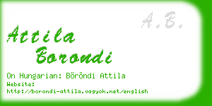attila borondi business card