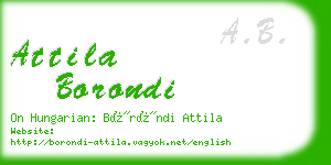 attila borondi business card